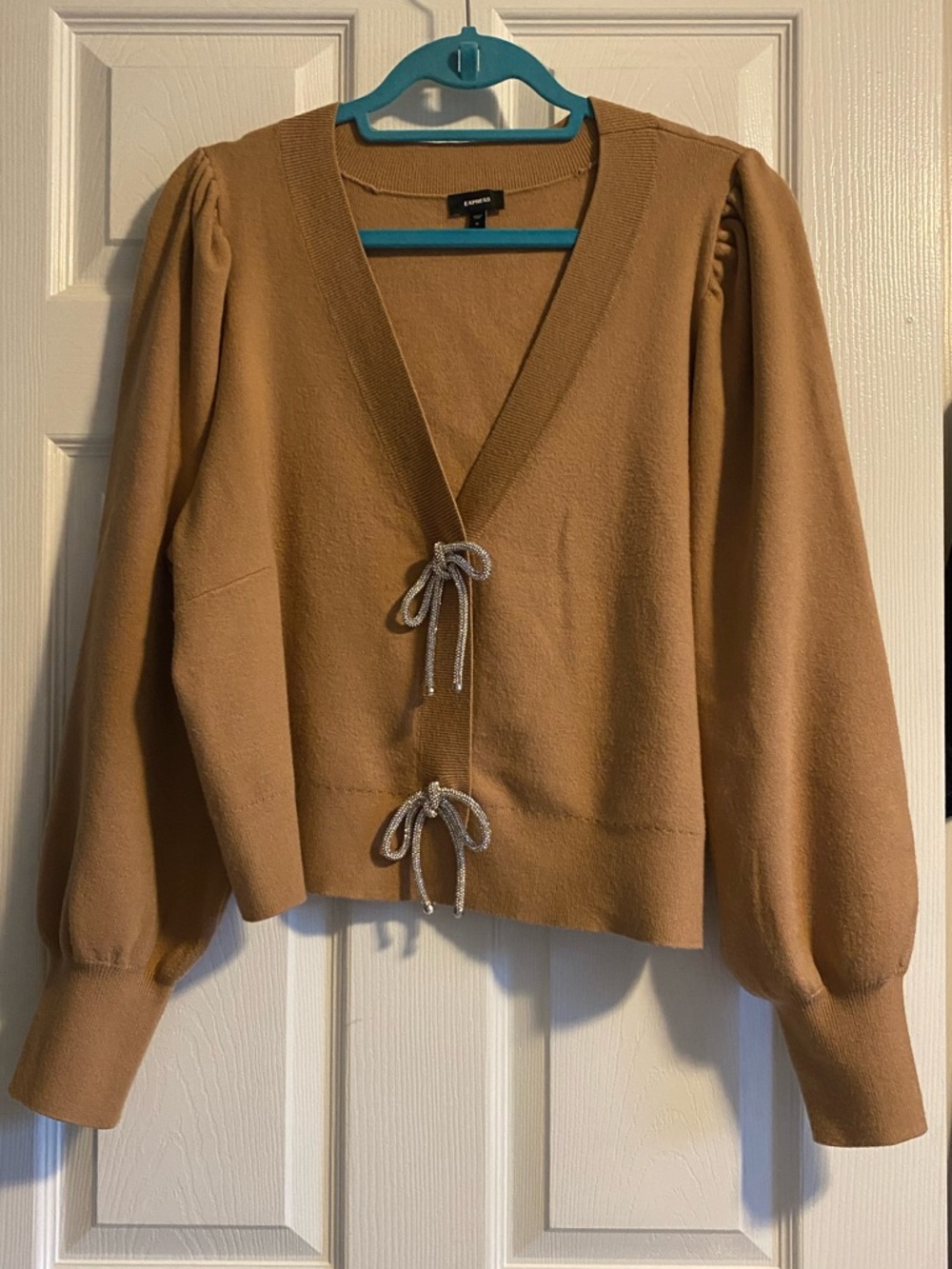 Express Camel  V-Neck cardigan  Sweater